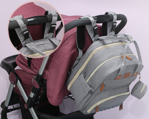 Multifunctional portable folding crib diaper bag, high-end backpack