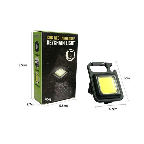 Portable keychain mini multifunctional light-emitting diode flashlight u disk rechargeable COB pocket clip lantern waterproof ABS