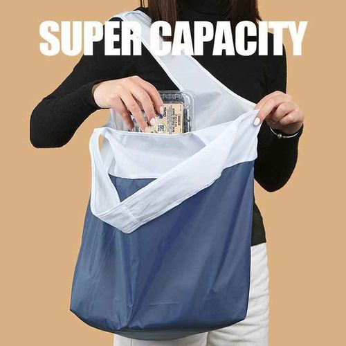 New Eco-friendly RPET Expandable Foldable Tote Reusable Food Shopping Bag
