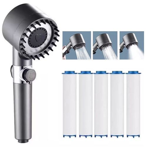 Hot Sale Bathroom Hand Shower Head with Massage Including Accessories Brush ABS Plastic Powerful Pressurized Hand Shower