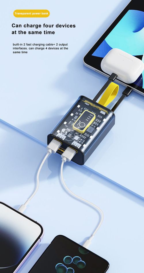 New Arrival 10000 mAh Transparent Portable Power Bank Station Power Bank 10000 mAh