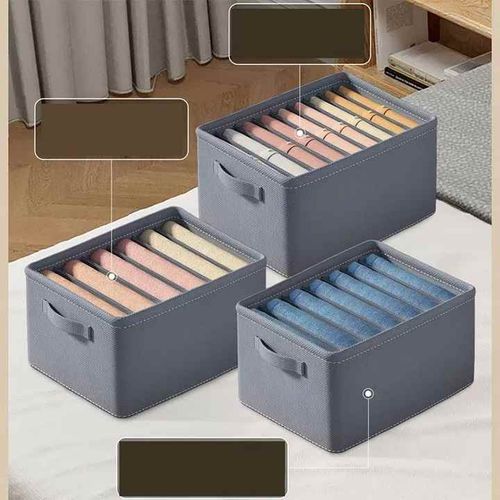 Foldable Jeans Drawer Organizer 7 Compartment Jeans Organizer Washable Pants Closet Jeans Organizer