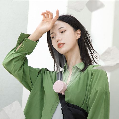 Mini Cyclone Portable Snap Button Rechargeable Fan Waist Clip Mini Cyclone Fan 3 Speed Hands Free Mute Strong Wind