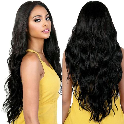 Hot sale 32 inches black center parted wig women big wave fashion temperament long curly hair artificial hair