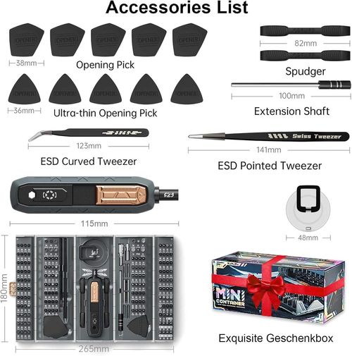Precision Screwdriver Set, Electronic Toolkit 180-in-1 Small Screwdriver Set, Electronic Screwdriver Set