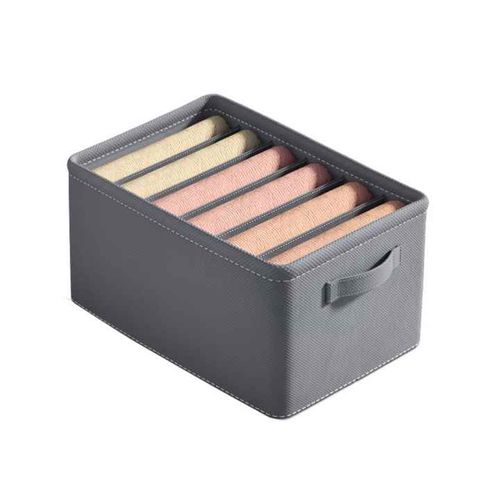 Foldable Jeans Drawer Organizer 7 Compartment Jeans Organizer Washable Pants Closet Jeans Organizer