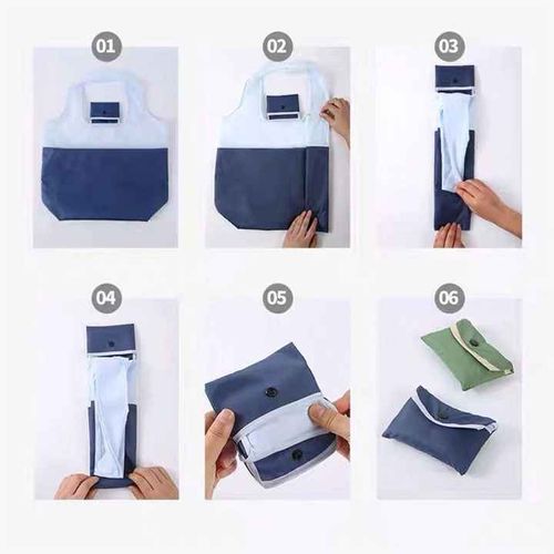 New Eco-friendly RPET Expandable Foldable Tote Reusable Food Shopping Bag