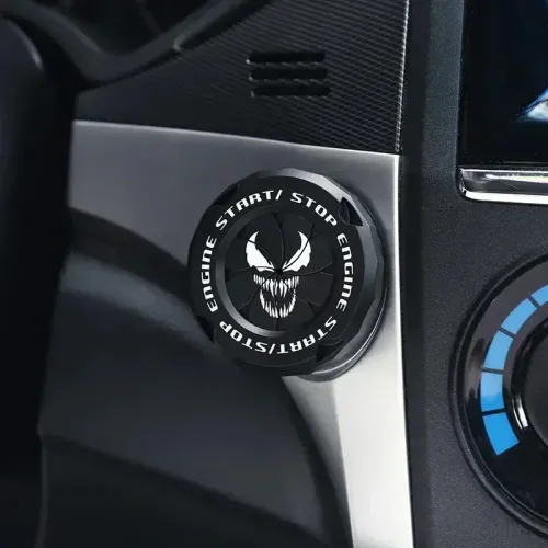 Engine Start Stop Button Cover Alloy Material-Ignition Switch Rotary Protection Cover