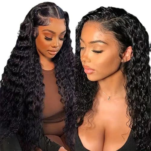 Fashion Women's Corn Perm Black Long Curly Hair Wig Front Lace Wig Head Covers