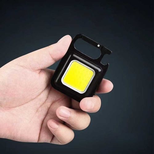 Portable keychain mini multifunctional light-emitting diode flashlight u disk rechargeable COB pocket clip lantern waterproof ABS