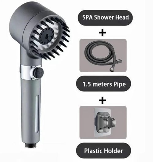 Hot Sale Bathroom Hand Shower Head with Massage Including Accessories Brush ABS Plastic Powerful Pressurized Hand Shower