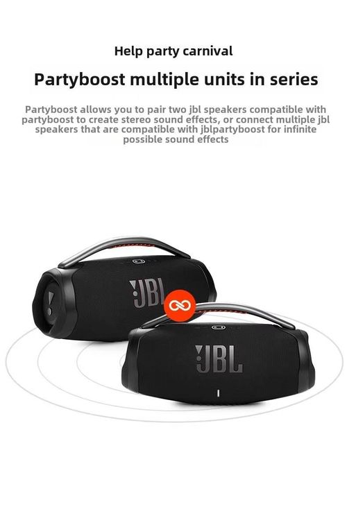 JBL Boombox 3 Portable Bluetooth Speaker - Powerful Bass, PartyBoost Multi-Speaker Pairing, Durable Design for Outdoor & Party Entertainment
