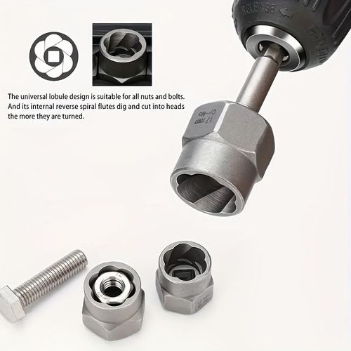 14-piece set of bolts, damaged hexagonal nut removal tool, sliding sleeve screw disassembly tool kit