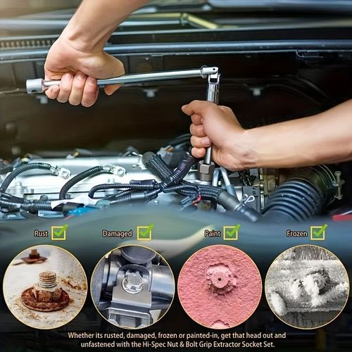 14-piece set of bolts, damaged hexagonal nut removal tool, sliding sleeve screw disassembly tool kit