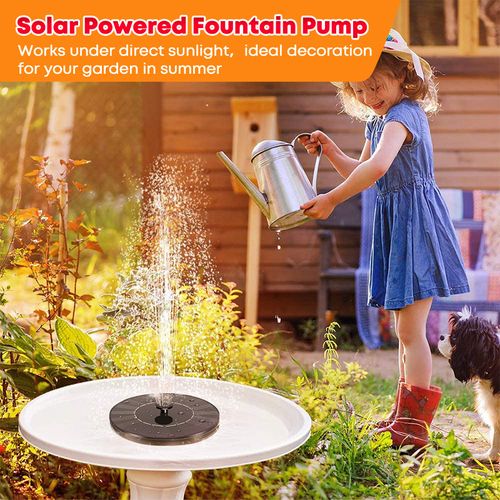 18CM Solar Bird Bath Fountain Pump 6 Nozzles Solar Powered Water Fountain Pump for Garden Ponds Pool Fish Tank Outdoor Aquarium