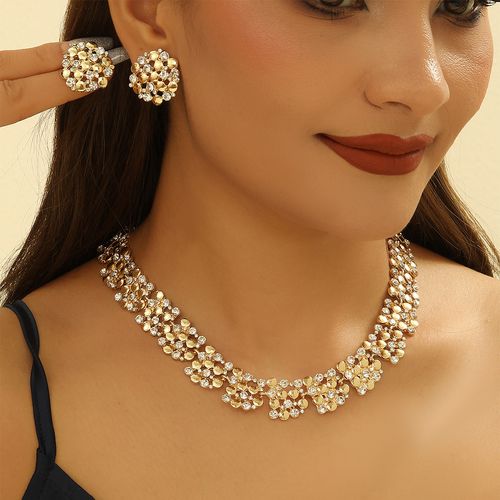 Multilayer Pearl String Necklace Set With Earring