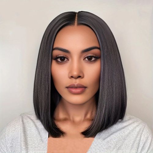 Nadula Bye Bye Knots Yaki Straight Bob Wig 7x5 Pre-Bleached Natural Looking Glueless Wig with Invisi Drawstring