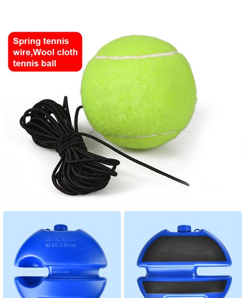 Tennis trainer, including a tennis base and rope set