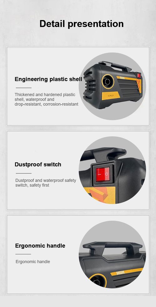 Portable Wash Machine 3000w 7-12MPA（70-120BAR） High Pressure Washer With Electric Car Washer Gun