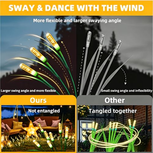 LED Solar Reed Garden Lights
