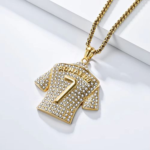 Gold-Plated No.7 Jersey Necklace