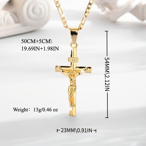 Cross Pendant, 14K Gold Plated