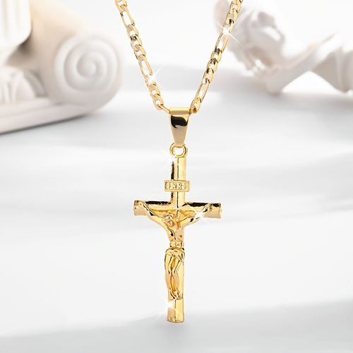 Cross Pendant, 14K Gold Plated