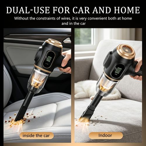 🔥 120,000 RPM + 5000Pa! The Car Vacuum That Shows You Exactly How Much Battery Is Left!Two 1500 mAh batteries.