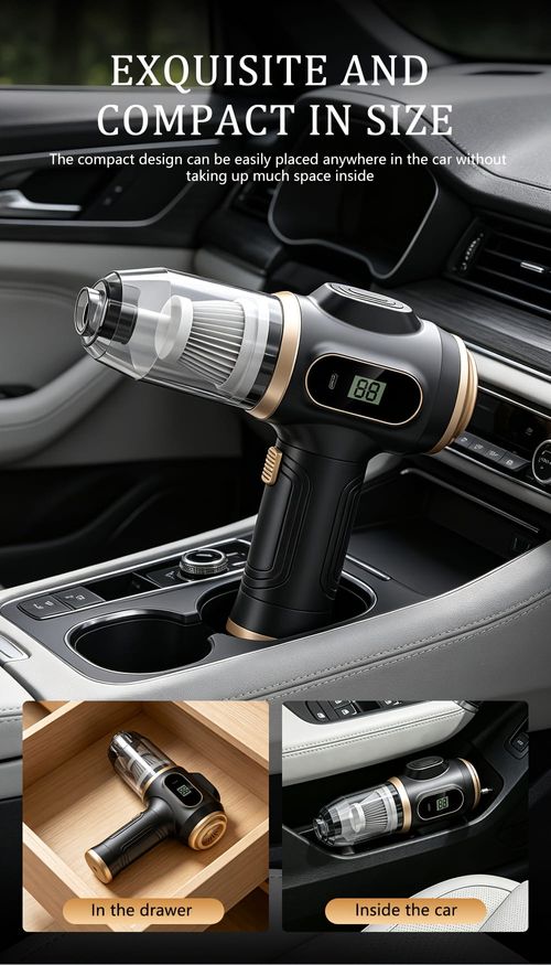🔥 120,000 RPM + 5000Pa! The Car Vacuum That Shows You Exactly How Much Battery Is Left!Two 1500 mAh batteries.