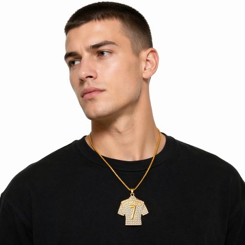 Gold-Plated No.7 Jersey Necklace