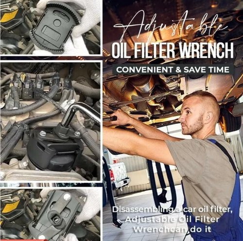 Adjustable oil filter wrench