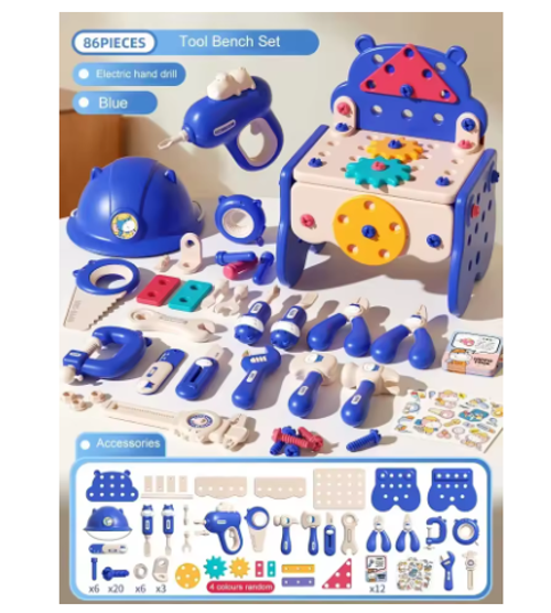 Children Home Toolbox Simulation Drill Screw Removal Educational Pretend Play Construction Puzzle Multi-Functional Assembly Toys
