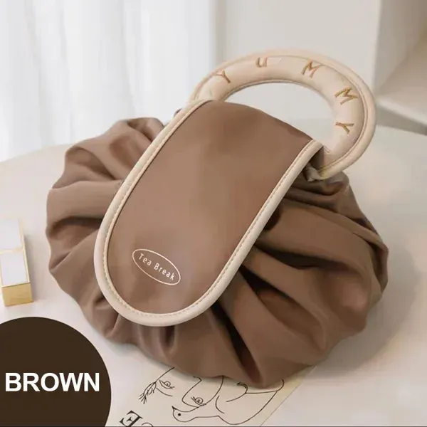 💖 Large Capacity Leather Drawstring Cosmetic Bag💖 👇