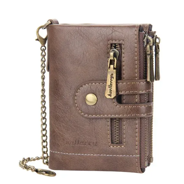 Men's Vintage Bifold Wallet with Chain