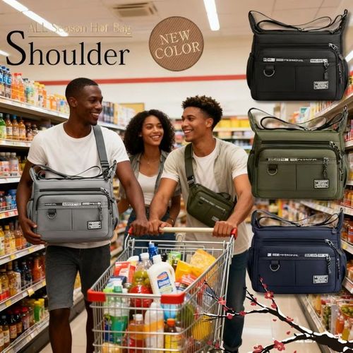 Large-Capacity Crossbody Bag – Waterproof, anti-theft, and ultra-durable, perfect for hiking, shopping, and traveling!