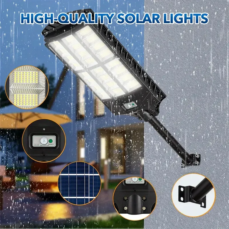 🔥💡Solar Street Light 200W 1152 LED Solar Light Outdoor Waterproof Street Light with Remote Control