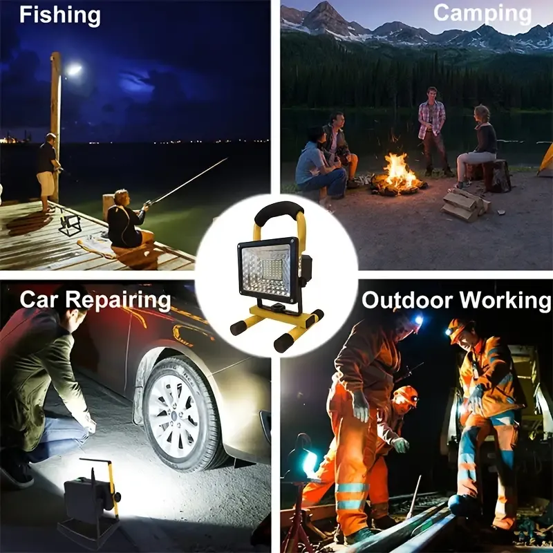 🔥💡1pc LED Stand Floodlight, Heat Dissipation, Three Speed Dimming, Suitable For Outdoor Emergency, Workshop, Garage, Night Fishing, Camping🎉👇