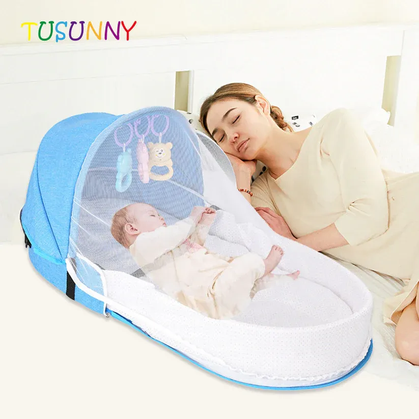 🔥💯Portable folding crib mosquito proof crib💫🎉👇