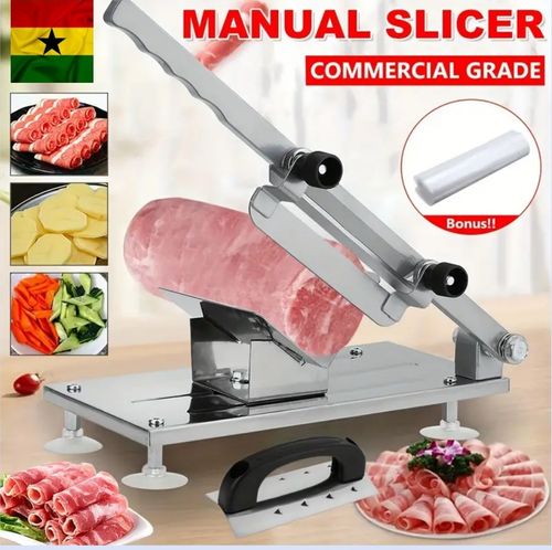 Stainless Steel Manual Mandoline Slicer - Adjustable Thickness Kitchen Cutting Tool for Meat, Fruit, and Vegetables - 1pc