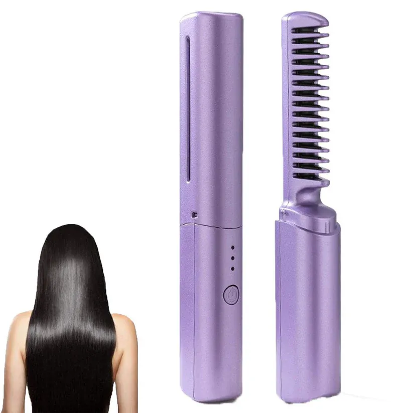 🔥🔥 Newest Portable USB Wireless Electric Hot Comb African Hair Brush✨🚀