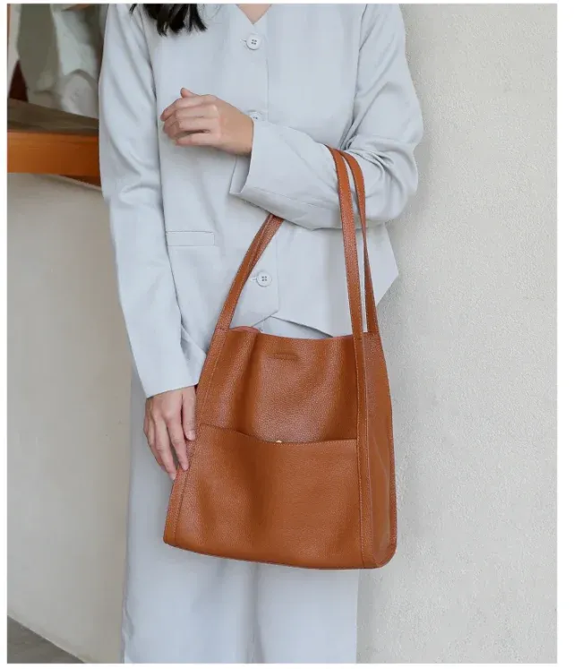 🔥Last Day Promotion 49% OFF⏰Solid color simple genuine leather shoulder bag🔥