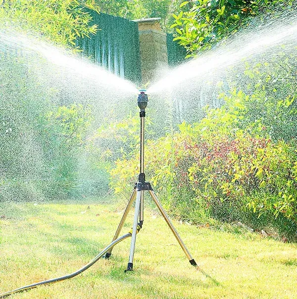 🔥💯Stainless Steel Rotary Irrigation Tripod Telescopic Support Sprinkler👇