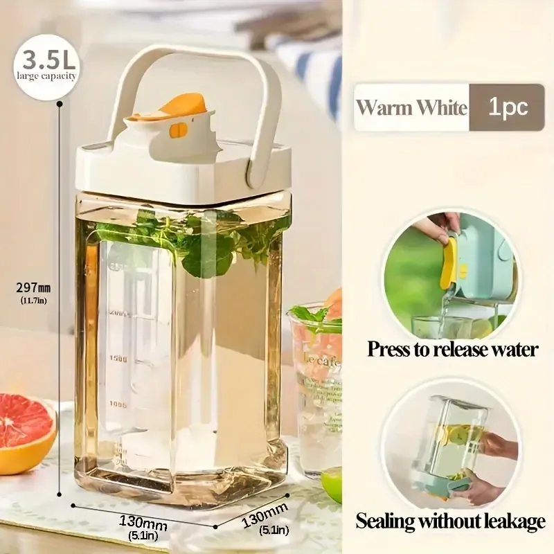 3.5L Portable Water Dispenser: 2 Colors Available, 2.54 cm Light Green, ABS Material, Perfect for Home, Office, or On-the-Go