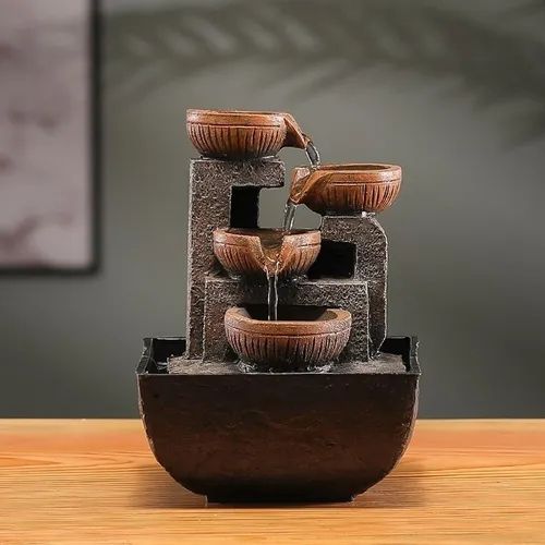 1pc Resin Tabletop Waterfall Fountain, USB Powered Indoor Desktop Flowing Water Feature, Relaxing Feng Shui Decoration, with Operating Voltage ≤36V for Various Room Types