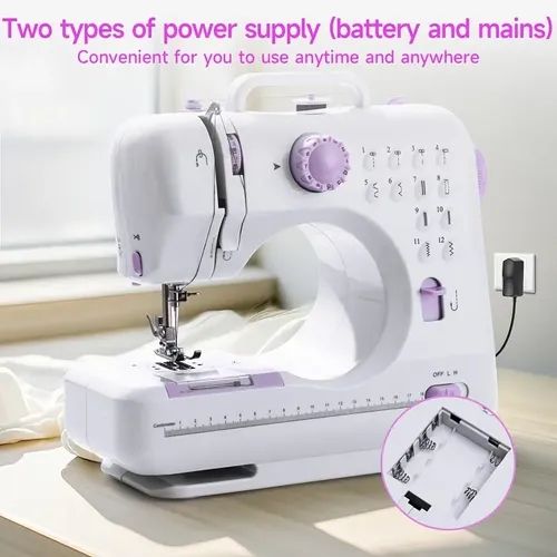 Portable Electric Sewing Machine Pro with 12 Stitches Patterns, Adjustable Speed, Overlock, Sewing Machine Parents, Beginners, Hobbyists, Lightweight, Easy to Use, Perfect for Repair, DIY, Crafting., Crafting Machine, Easytouse Machine, Compact