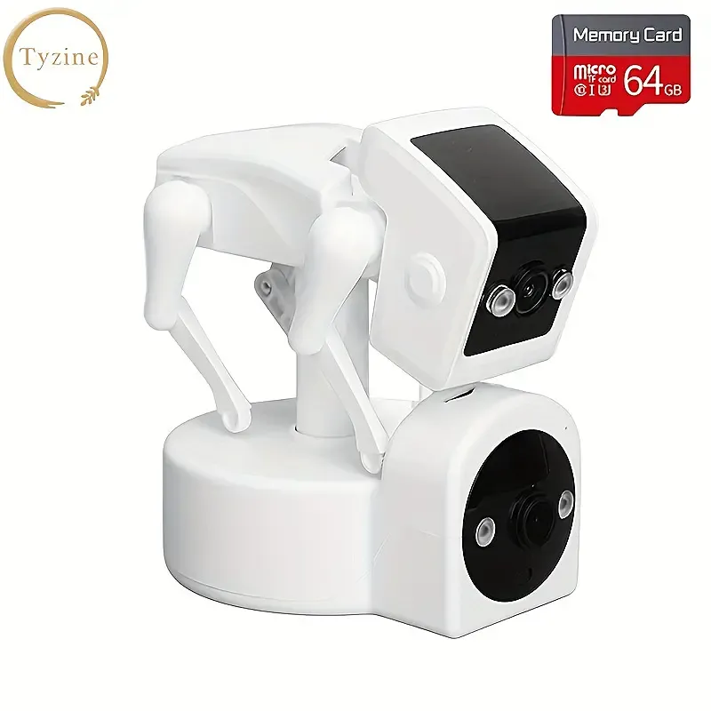 1pc Robot Dog 3MP HD Quality Upgrade Dual Camera (360° Rotation) 6 Layers Of High-definition Lens, 5G High-Speed Transmission, Support Multiple People Watch, Full Color Night Vision, HD Super Clear Night Vision, Smart Motion Detections, USB Connecting With Cloud Storage (TF Card & Plug Not Included) Size 12.01cm X 10.01cm X 14.3cm Monitor Your Home