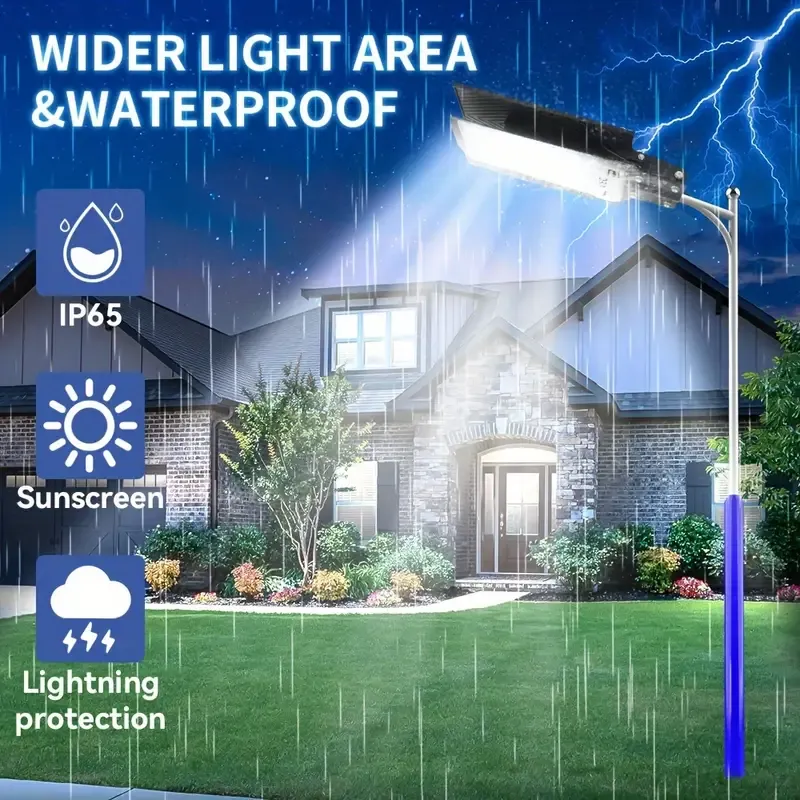 🔥💡200W Solar-Powered LED Street Light - Waterproof, Easy Install, Remote Control, Durable Aluminum for Outdoor Safety & Illumination