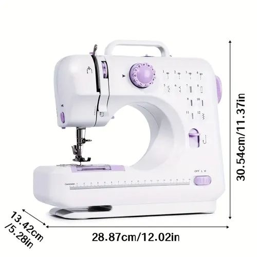 Portable Electric Sewing Machine Pro with 12 Stitches Patterns, Adjustable Speed, Overlock, Sewing Machine Parents, Beginners, Hobbyists, Lightweight, Easy to Use, Perfect for Repair, DIY, Crafting., Crafting Machine, Easytouse Machine, Compact