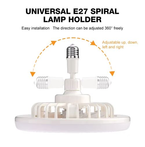 Remote Control Fan Light – Stepless Dimming, 4-Speed Wind, E27 Screw Base, 2-in-1 Fan & Light, Home Essential