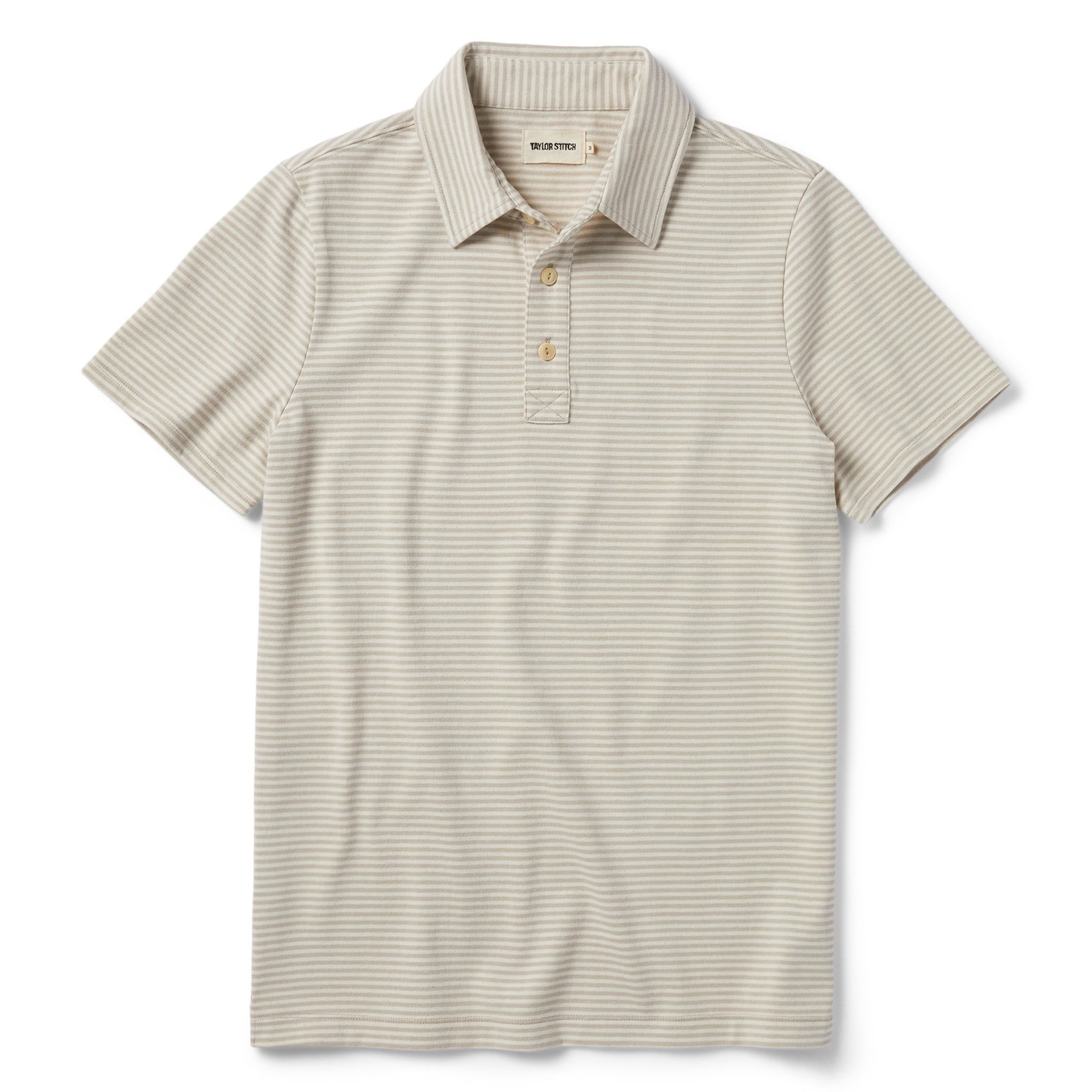 Wwusw Heavy Bag Polo in Natural and Oatmeal Stripe